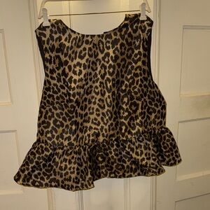 H&M Animal Print Ruffle Blouse